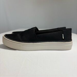 Toms Women's Parker Slip On Sneaker Shoe Texture Fabric Black Size 7.5